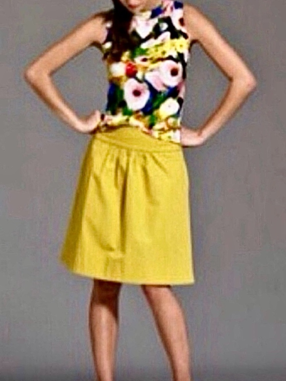 J. Crew Yellow Skirt NWT pockets fully lined 100% Cotton pleats Mustard Gold